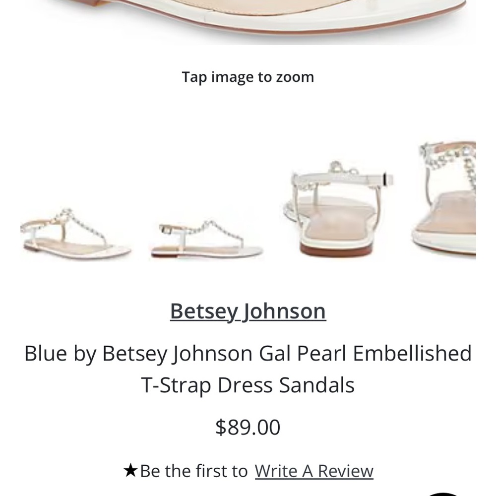 Betsey Johnson Pearl T-Strap Sandals